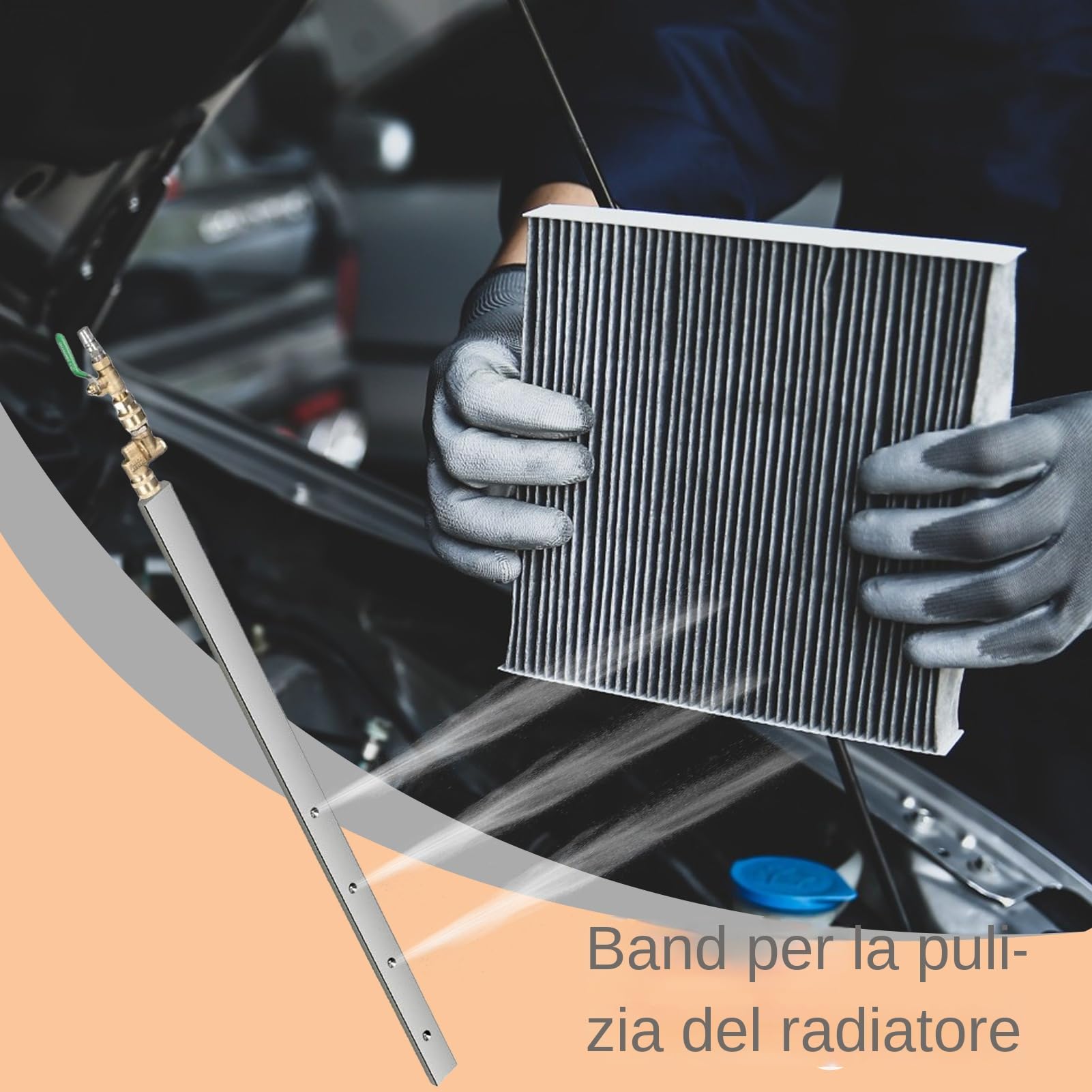 Generico Herramienta de limpieza de refrigeración, varilla para arandela resistente, multiusos para radiador con diseño práctico de larga duración para garajes, talleres, mangueras de mot