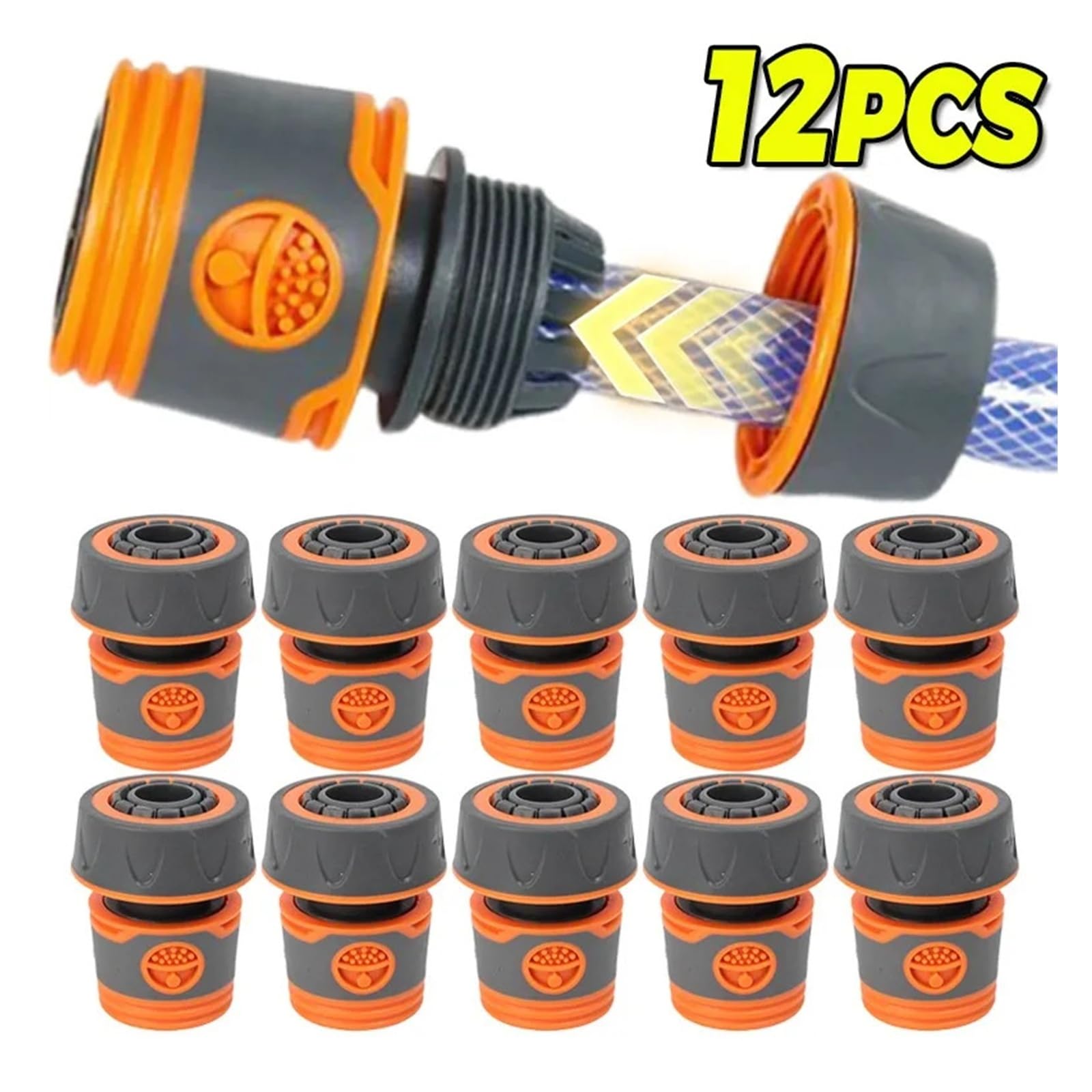 Tubo da giardino Connettore rapido Prolunga for rubinetto Giunto di collegamento Connettori for tubi dell'acqua Raccordi for irrigazione Commercio all'ingrosso(6-point,12PCS)