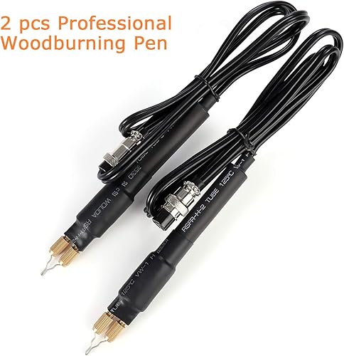 Miniatura 4 de Kit de quemado de madera, máquina de pirografía, 60 W, 110 V, pantalla digital, quemador de madera, juego de herramientas para manualidades con 20