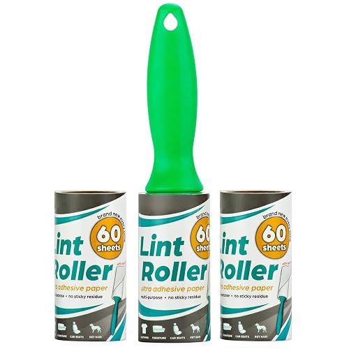 Rodillo de pelusa DecorRack con 2 recambios, removedor de pelo de mascotas, 180 hojas extra adhesivas