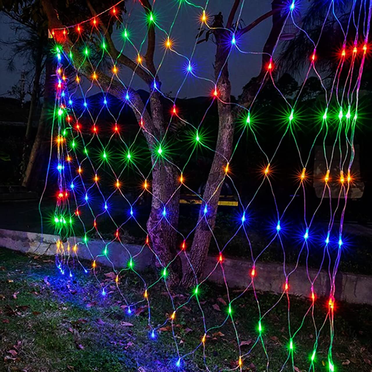 Best Artificial 2M X 2M Multi Coloured Outdoor Connectable Christmas Net Lights With 120 Leds Mains Powered from B&Q