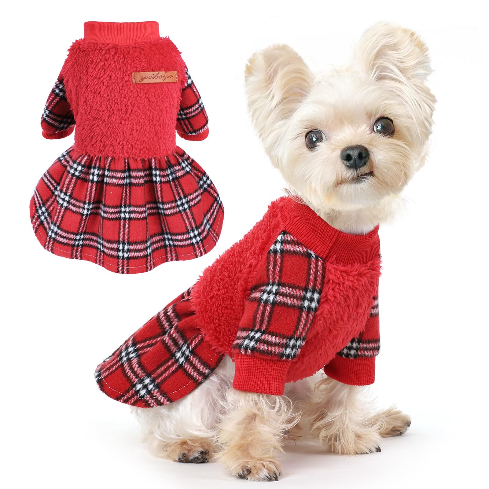 Dog Sweater Fleece Dog Clothes for Small Dogs Girl Fall Winter Puppy Dress