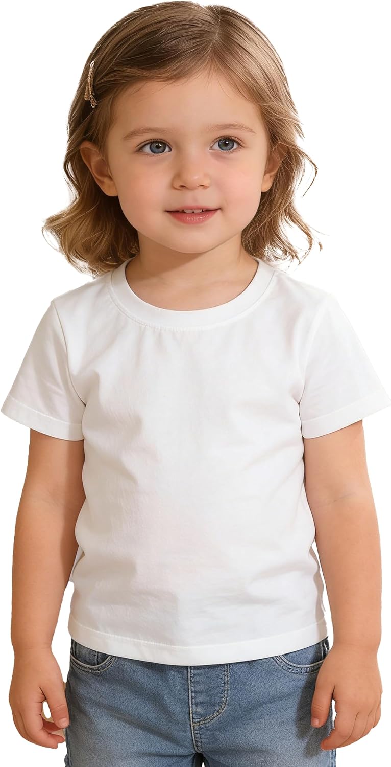 1-3 Pack Toddler Girl Shirts Baby Tshirts Crew Neck Short Sleeve Cotton Soft Tee Summer Tops Girl Clothes Size 2-5T