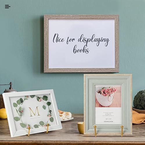 Miniatura 7 de Mixweer 12 soportes de libros para exhibición, marco de fotos de metal, soporte para libros, soporte para fotos, caballetes, soporte para fotos para