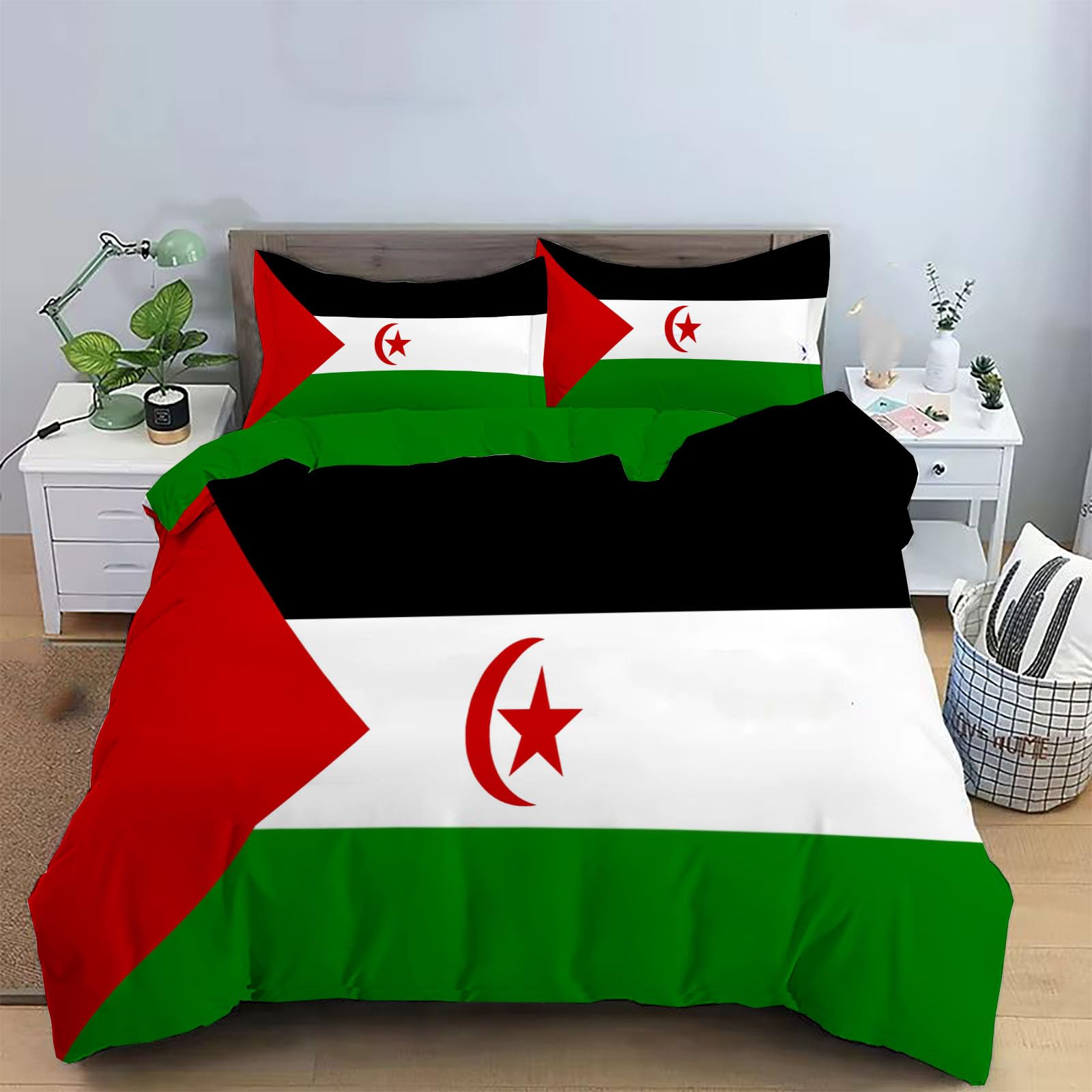 Parure de lit fermeture éclair 220x240cm drapeau Sahara Occidental