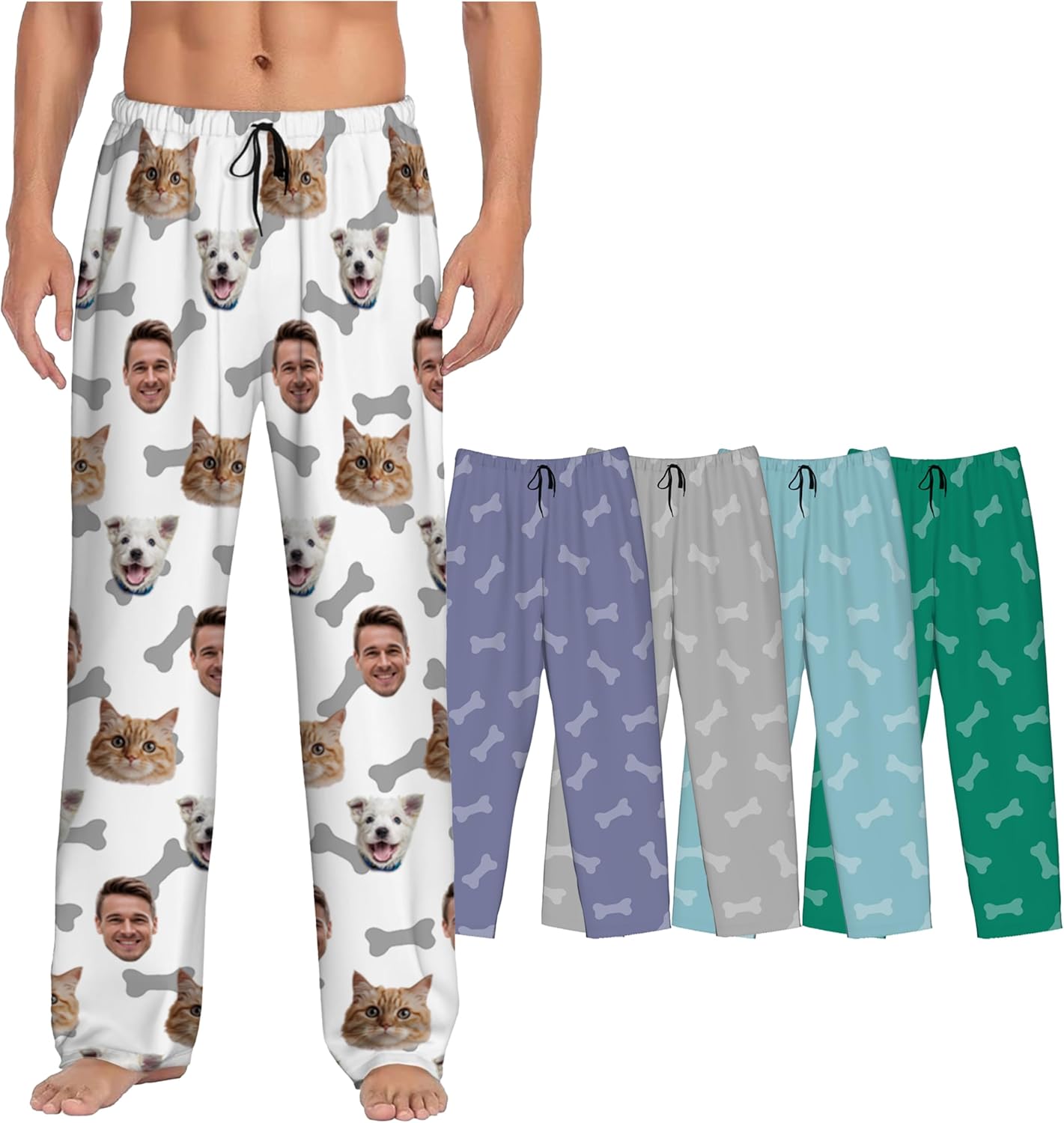 Custom Pajamas Pants With Photo Face Custom PJ Pants Personalized Gifts For Women Men Pet Dog Cat Christmas Valentines