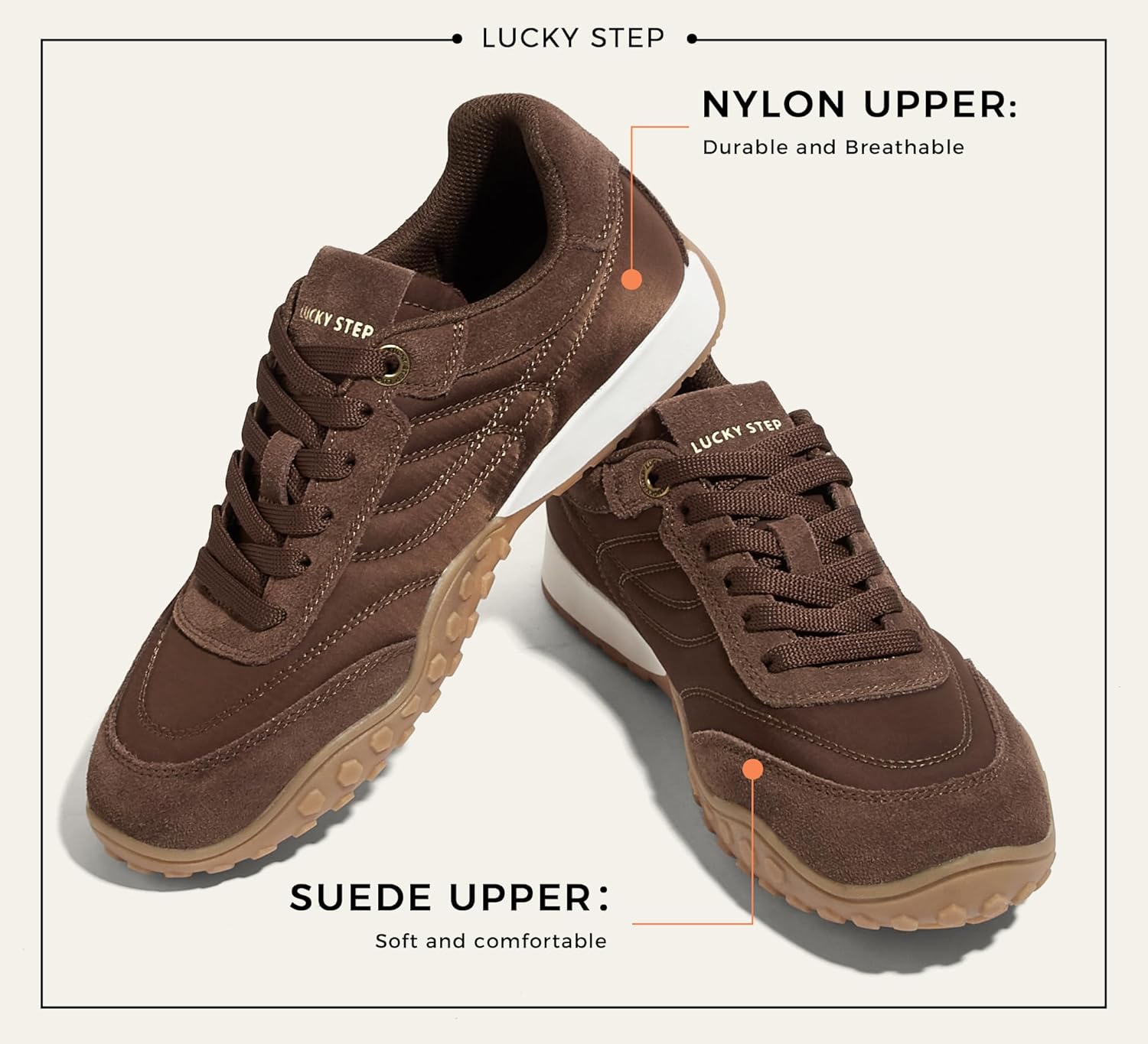 LUCKY STEP Women's Retro Walking Shoes Tennis Non Slip Platform Trainers Fashion Sneakers Work Shoes - Image 6