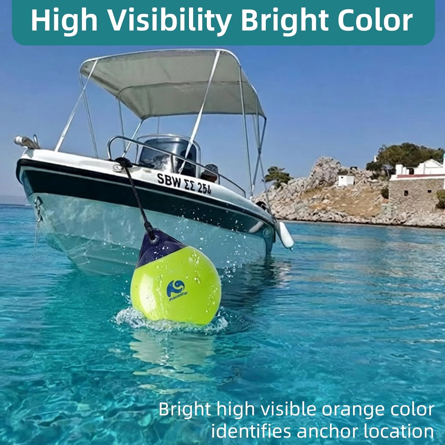 Boat Fenders Ball Mooring Buoy Balls Boat Anchor Buoy,9/12/15 Inch Boat Buoys Bumper Round Boat Fender for Docking/ Anchoring/ Marking/ Mooring,Marine Grade Vinyl Inflatable Anchor Marker Buoy