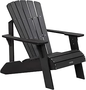 Lifetime 60284 Adirondack Chair, Wood, Black