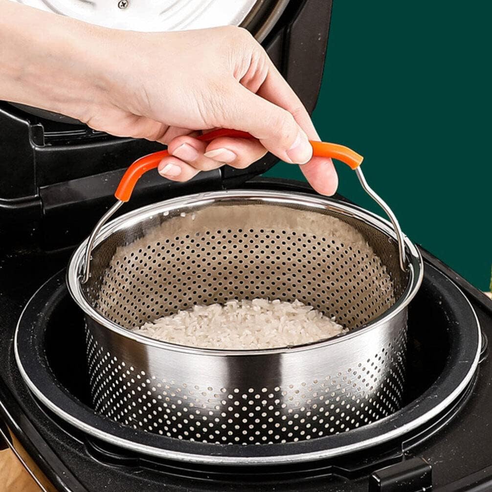 Stainless Steel Steamer Basket 6.96 Inch Kitchen Food Steaming Rack for Rice Vegetables Seafood Cooking Insert Home Restaurant