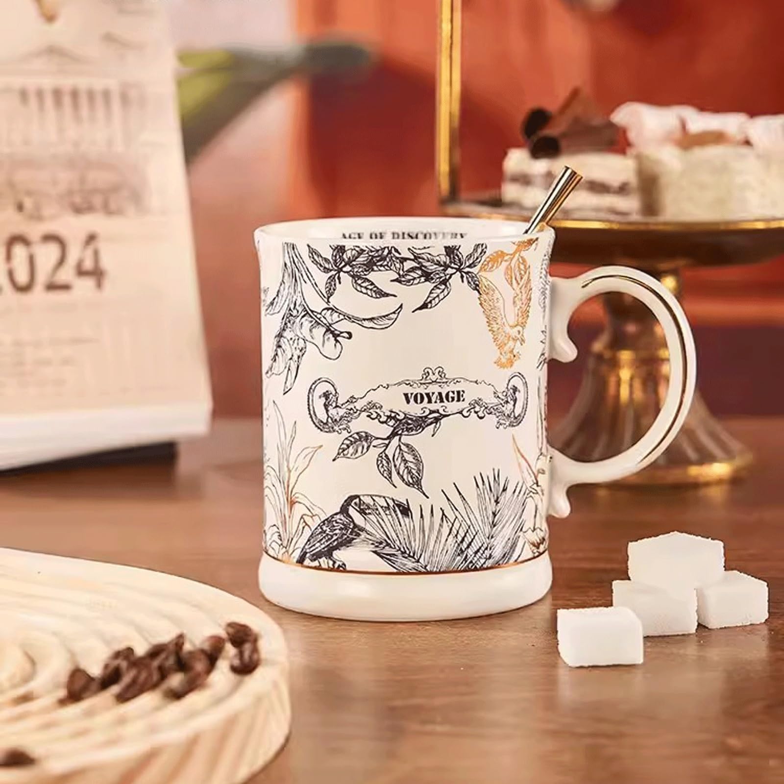 NZPOST Tazze da caffè Tazza in Ceramica Vintage Tazza da Acqua Tazza da caffè Tazza da caffè per Ragazze di Compleanno per Ragazzi