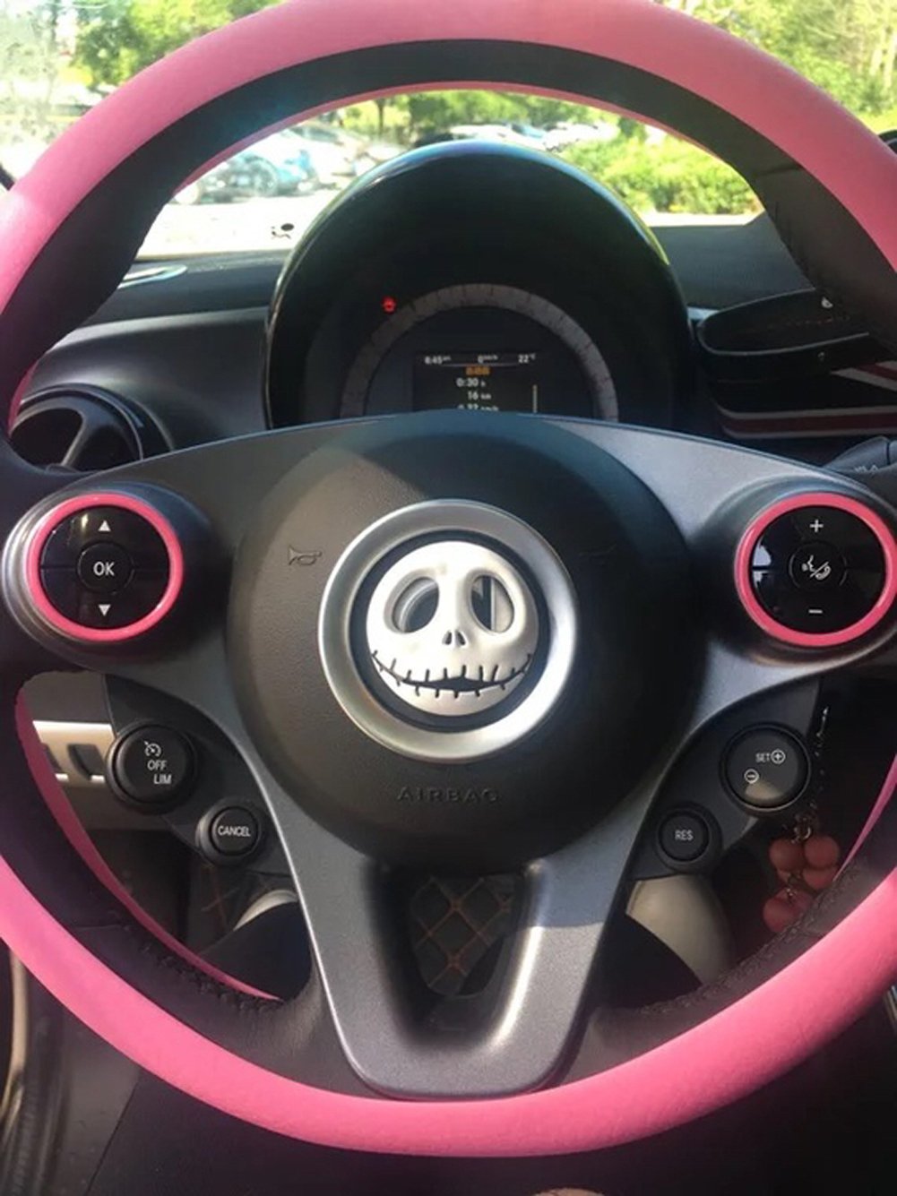 Steering Wheel Halloween Decoration Interior Accessories Skeleton Jack logo