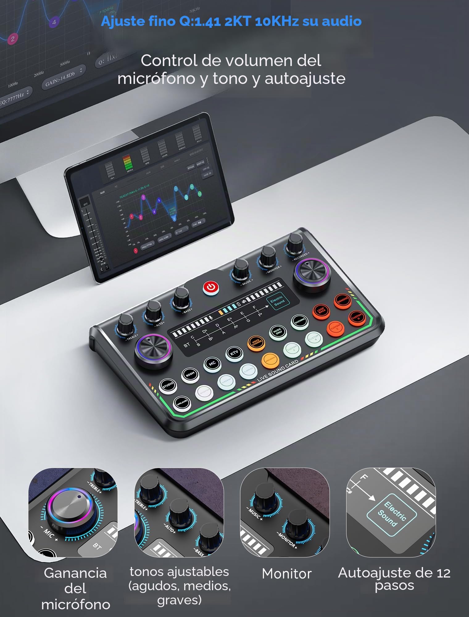 SINWE Set Todo en Uno para Podcast Pro • Mezclador de estudio con micrófono de condensador • Audiobox Plug & Play para PC y smartphone • Perfecto para streaming, gaming, YouTube (Incluye tarjeta de