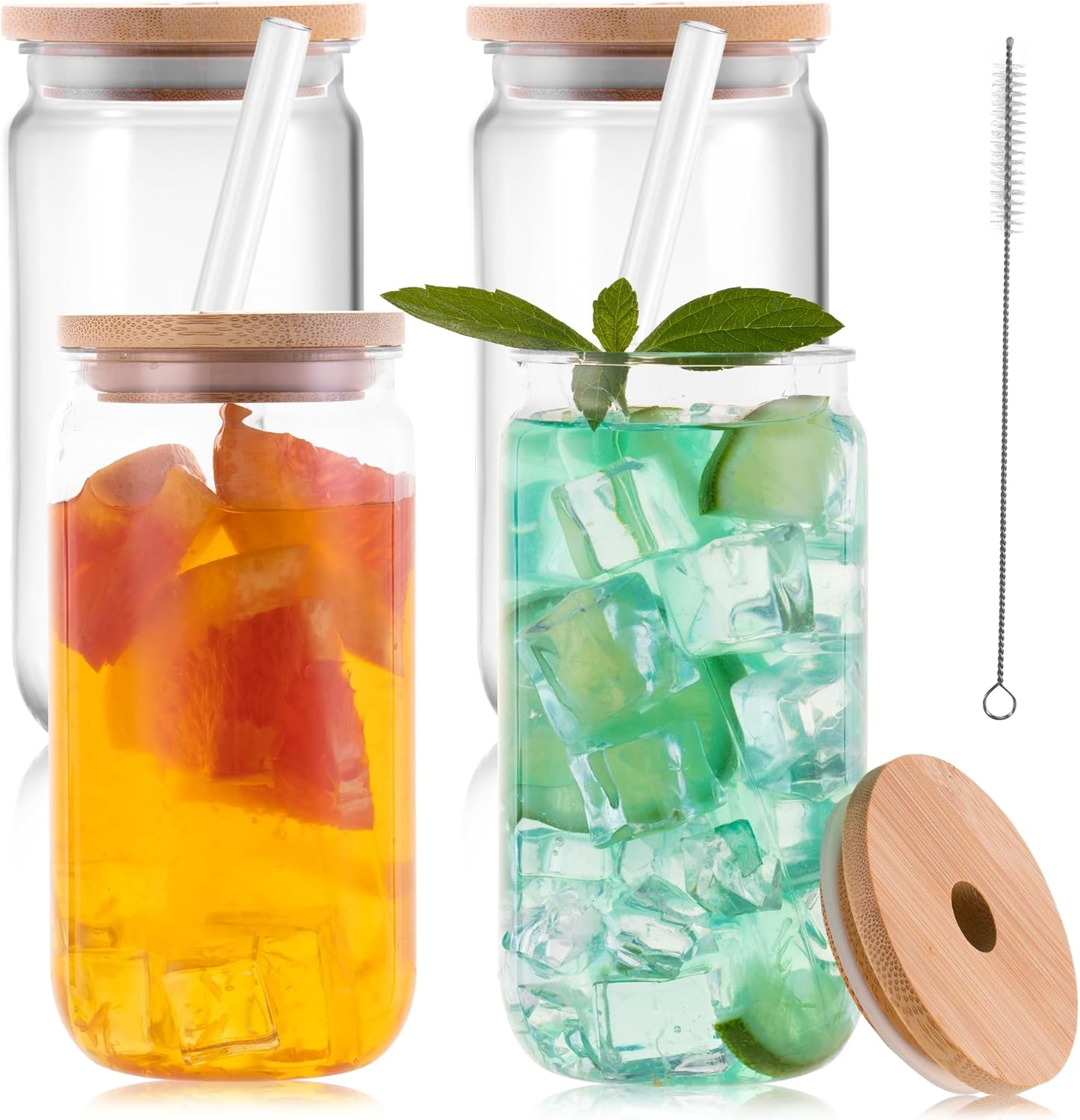 MANJUSAWA 4PCS Drinking Cups With Lids and Straws_16oz