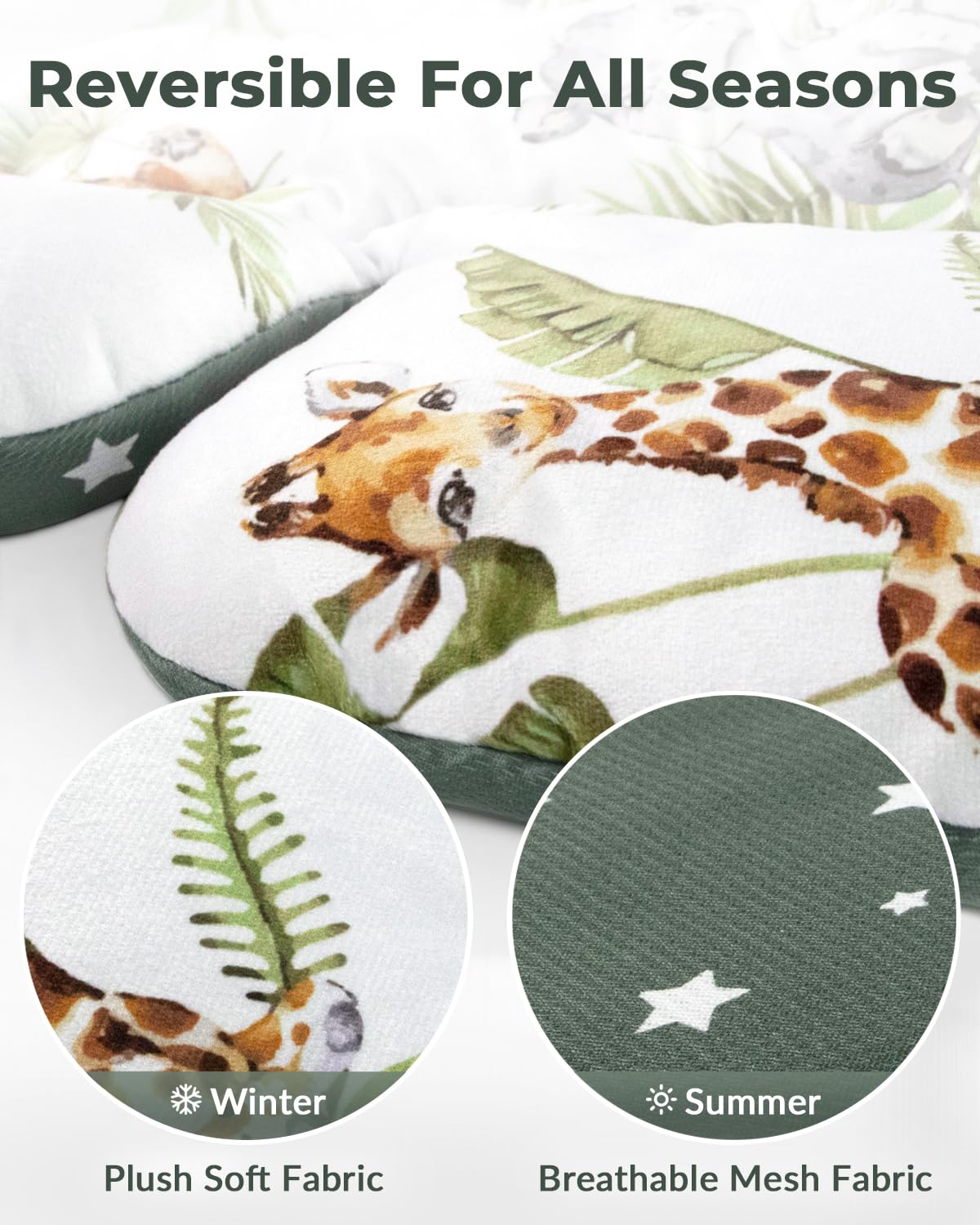 Insert pour bébé Compatible avec 4moms Mamaroo Swing et siège Auto pour bébé, y Compris 3 balles de Rechange, Insert réversible pour Nouveau-né pour balançoire, Poussette, transat, Tissu