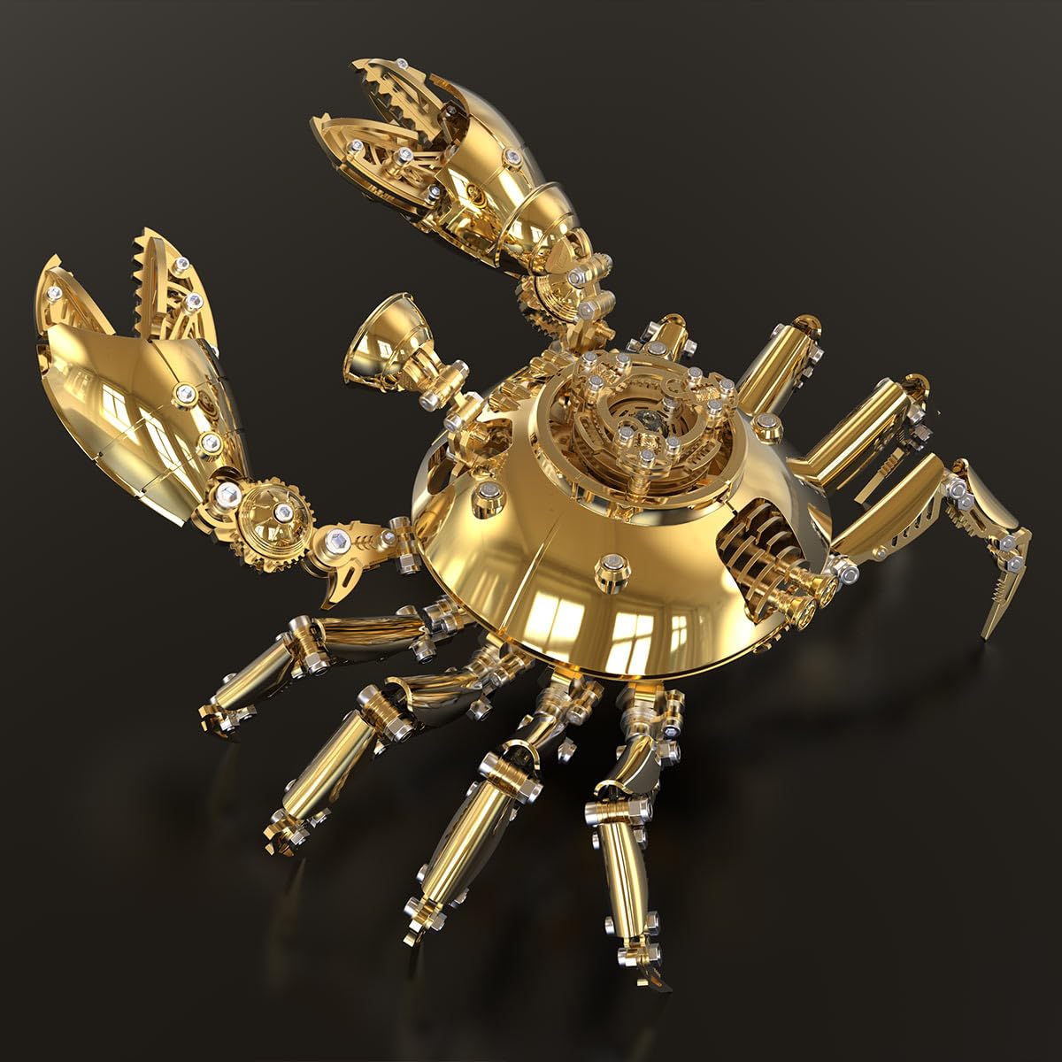 Kit de modélisation 3D d'un crabe mécanique en métal, sculpture animale, steampunk DIY, objet de collection et cadeau (666 pièces)