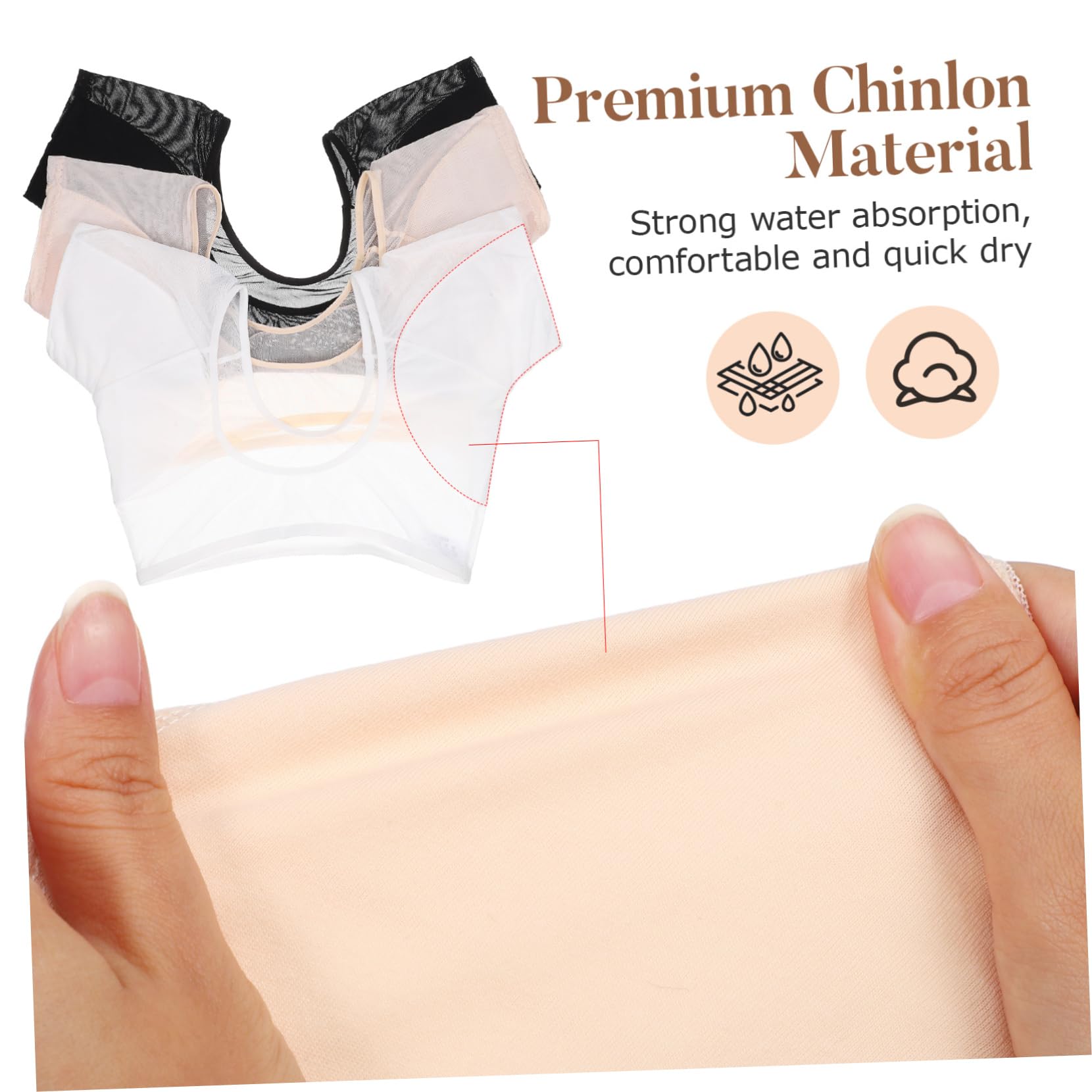 3 Unidades De Chaleco Corto para Sudor Axilas, Absorbente y Transpirable, Lavable y Cómodo para Uso Diario y Actividades Al Aire Libre