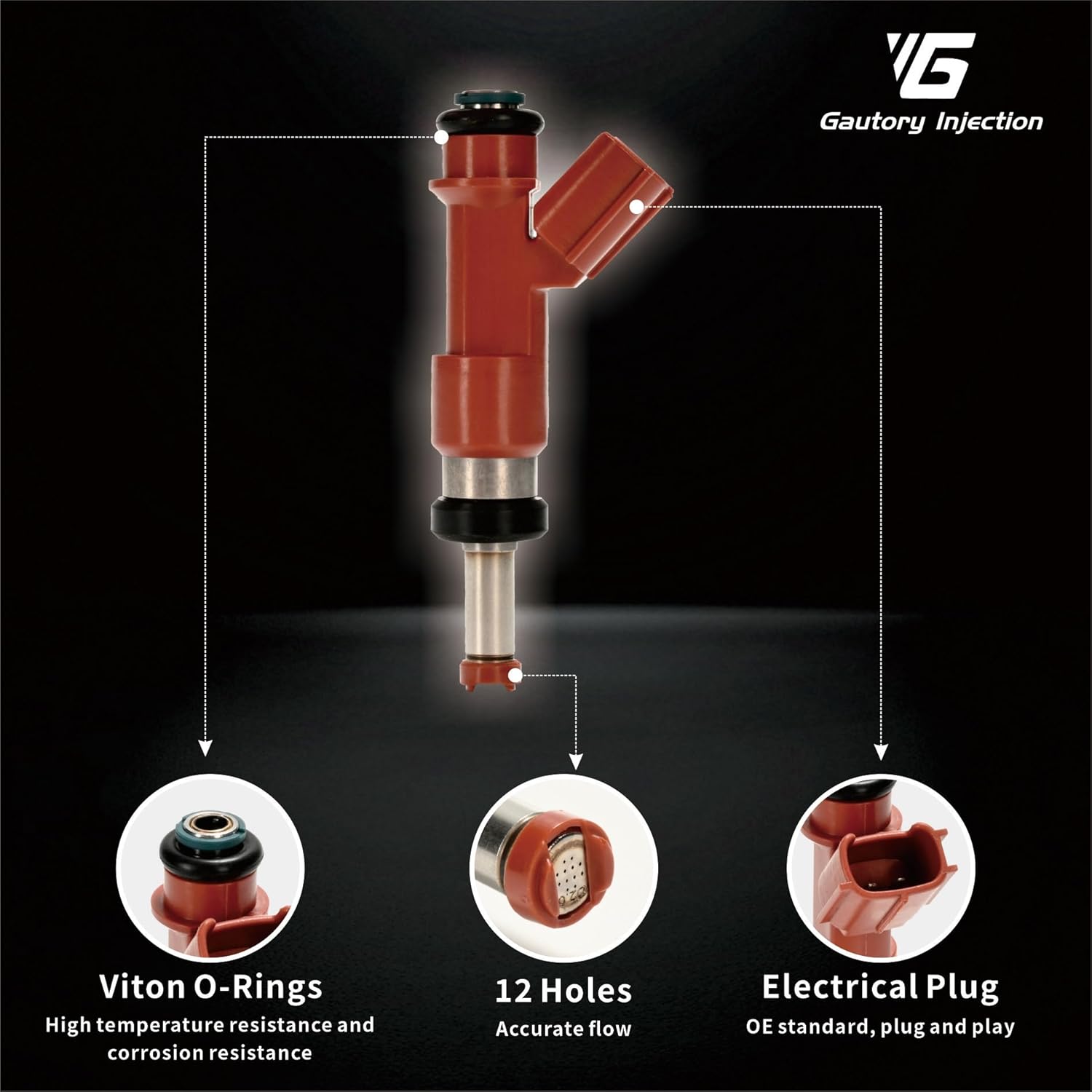 23250-31050 Fuel Injectors Compatible with Toyota Camry 2007-2011, Avalon 2005-2012, RAV3 2006-2012, Highlander 2008-2013, for Lexus ES350 RX350 2007-2012 V6 3.5L Set of 6 Replace FJ763 23209-31050