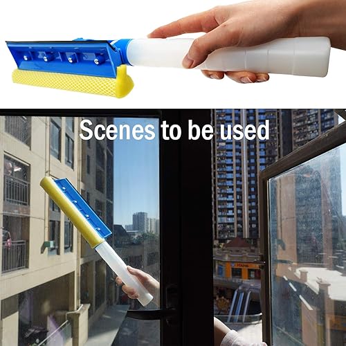 Miniatura 6 de Tinymori Limpiador de ventanas de coche con esponja y cuchilla de goma limpiadora con botella pulverizadora 3 en 1 multiusos  para interior y