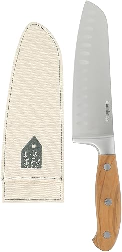 Miniatura 4 de Oprah's Favorite Things - Cuchillo Santoku de acero alemán de 7 pulgadas con mango forjado de madera de olivo italiano