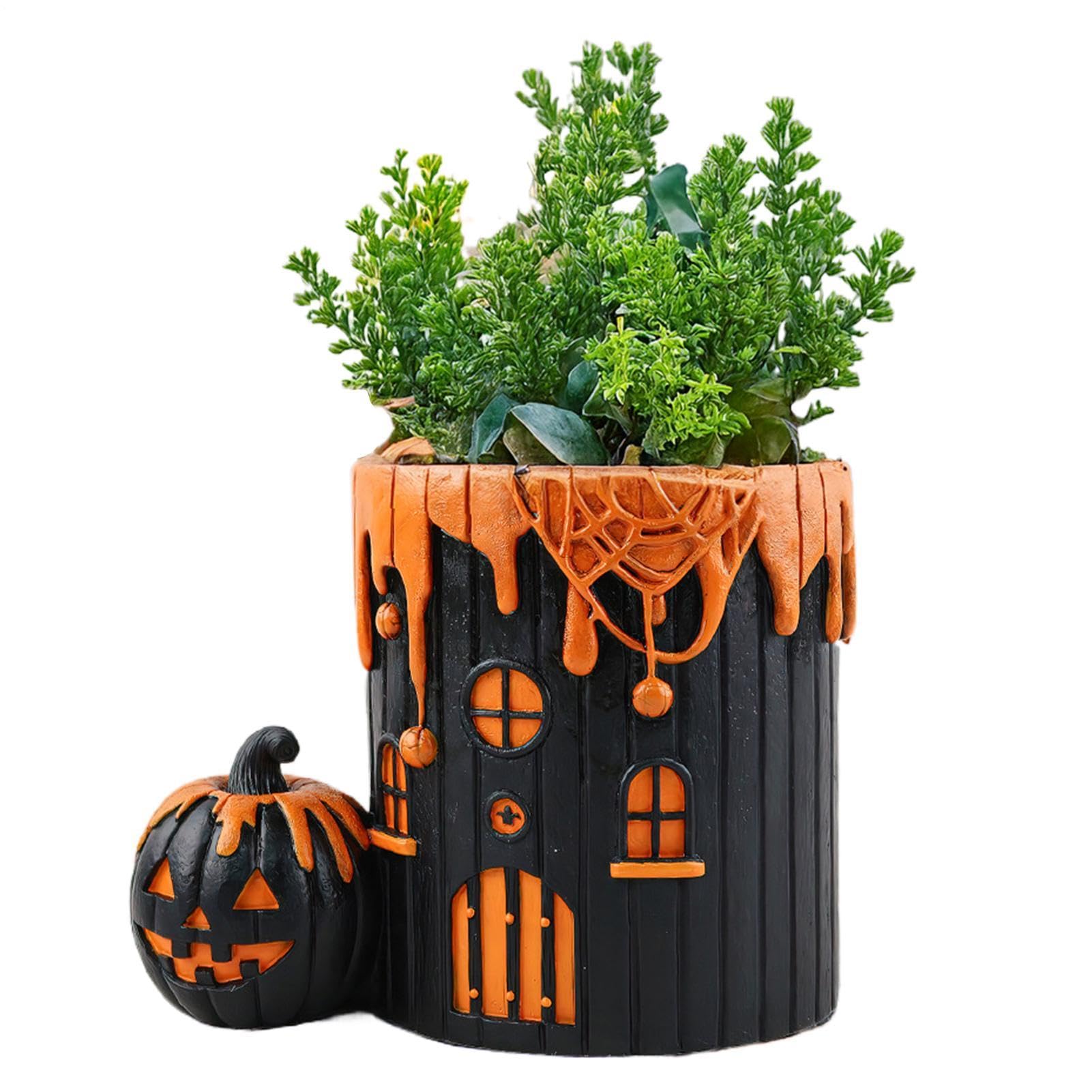 Wazon Halloweenowy Zabawny Wazon Figurka Roślinna Z Wzorem Dyni