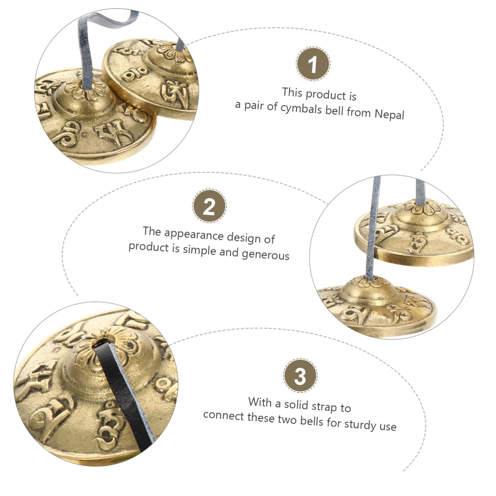 Milisten 1 Paar Läute Die Glocke Bauch Buddhistische Glückssymbole Nepal-becken Om Tingsha-glocken Handgestimmte Tibetische Glocke Yoga Glockenspiel Pu Musik Buddhistische Lieferungen