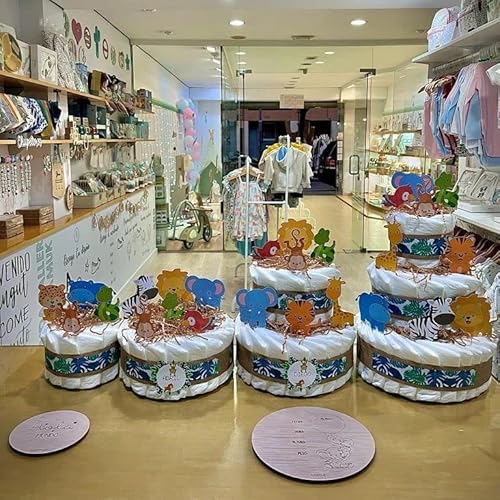 Variante de Lulamuk regalos recien nacidos tarta pañales jungla