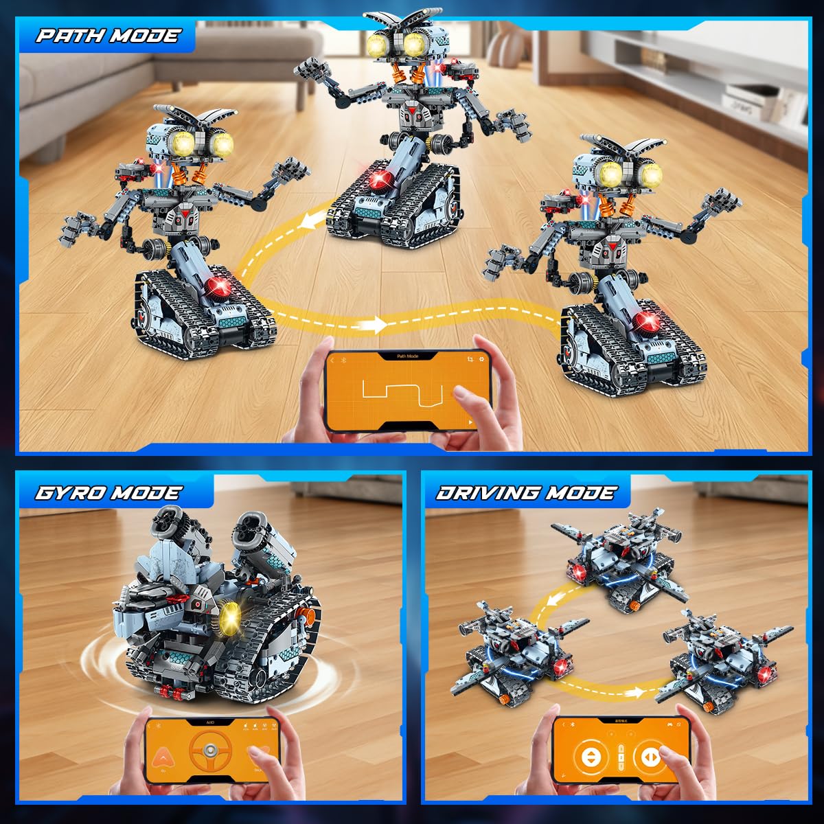 INSOON Jouet de Construction Technologie Robotique avec Lumières | 5-en-1 Blocs de Construction avec APP et Télécommande, RC Char à Chenilles 795 Pièces, Cadeau Éducatif pour Garçons Filles 8+