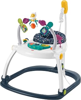 Fisher-Price Astro Kitty SpaceSaver Jumperoo: Baby Activity Center Bouncer with Lights, Sounds & Adjustable Seat