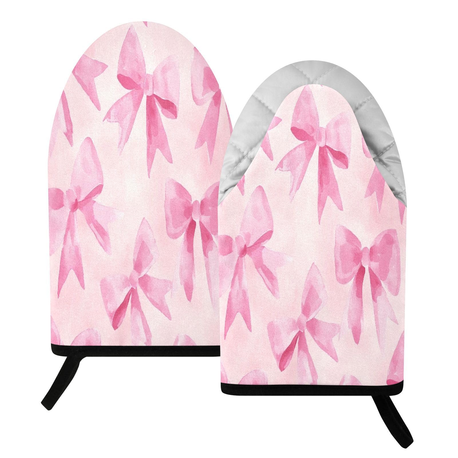 BURSTDDY Bow Oven Mitt,Heat Resistant Kitchen Mitts for Cooking