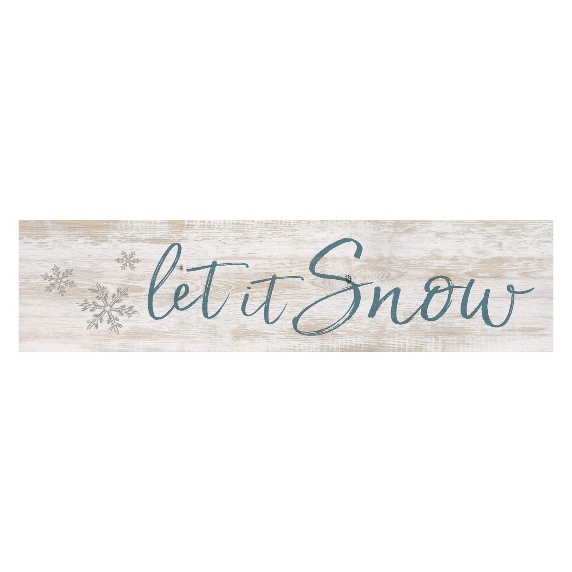 P. Graham Dunn Let it Snow Script Whitewash 6 x 1.5 Mini Pine Wood Christmas Tabletop Sign Plaque