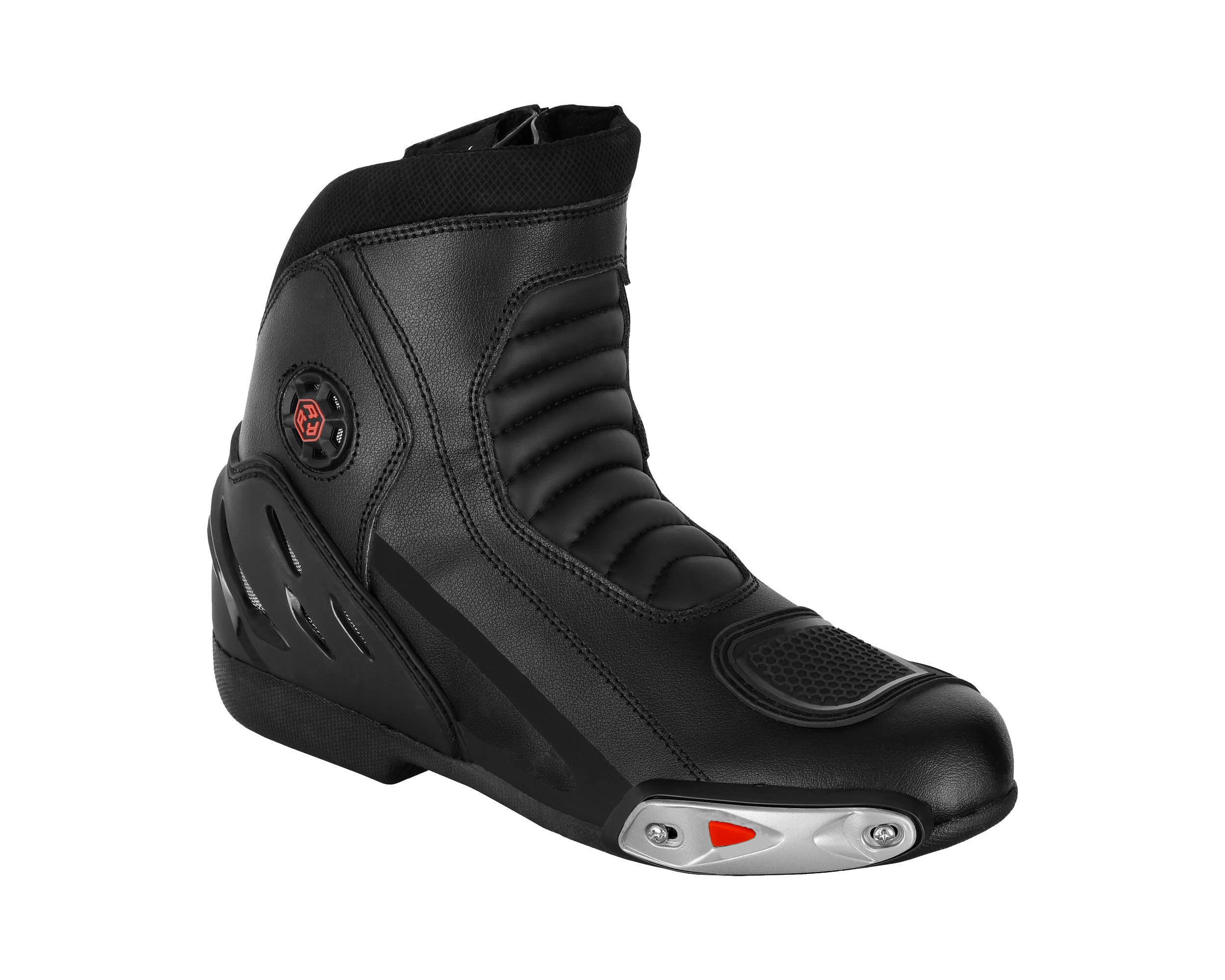 Herren-Motorradschuhe aus Leder rutschfeste Schutzstiefel mit Knöchelstütze wasserdichte Motorrad-Rennstiefel