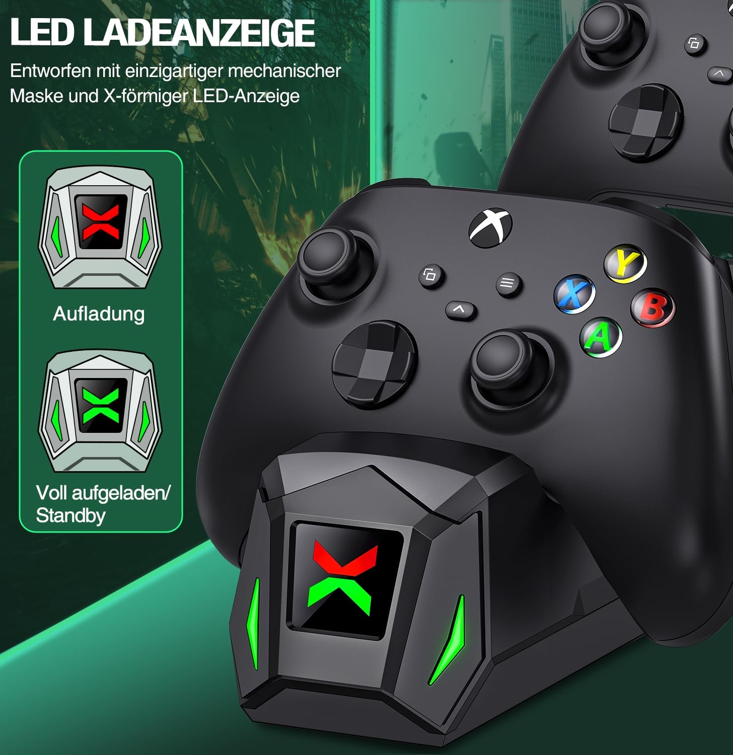 Elegamefy Stacja ładująca kontrolera z akumulatorem 2 x 5520 mWh do Xbox Series X|S, zestaw baterii do Xbox One/One S/X/Elite z 4 pokrywkami akumulatorowymi akcesoria