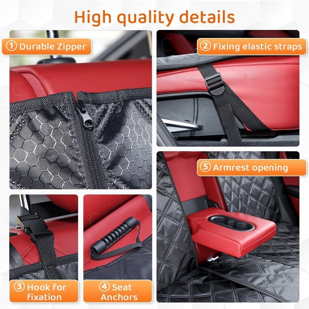 Coprisedile Auto per Cani per Smart Fortwo 453 | Protezione Sedile Posteriore Impermeabile Tappetino Viaggio Animali Domestici