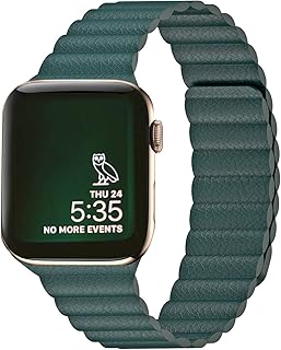 Compatible with Apple Watch Band 44mm 42mm 40mm 38mm - Enhanced Adjustable Leather Strap with Magnetic Closure System for iWatch Series 5/4/3/2/1