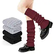 DODOKIE 3 Pairs Leg Warmers for Women Winter Fluffy Fleece Lined, Valentines Day Gifts for Her Mom Wife Daughter Teen Girls