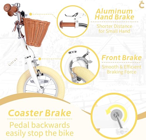 Miniatura 56 de Bicicleta para niños de 2 a 12 años de edad, niñas y niños de 12, 14, 16, 18 y 20 pulgadas, bicicletas retro con ruedas de entrenamiento, anillo de