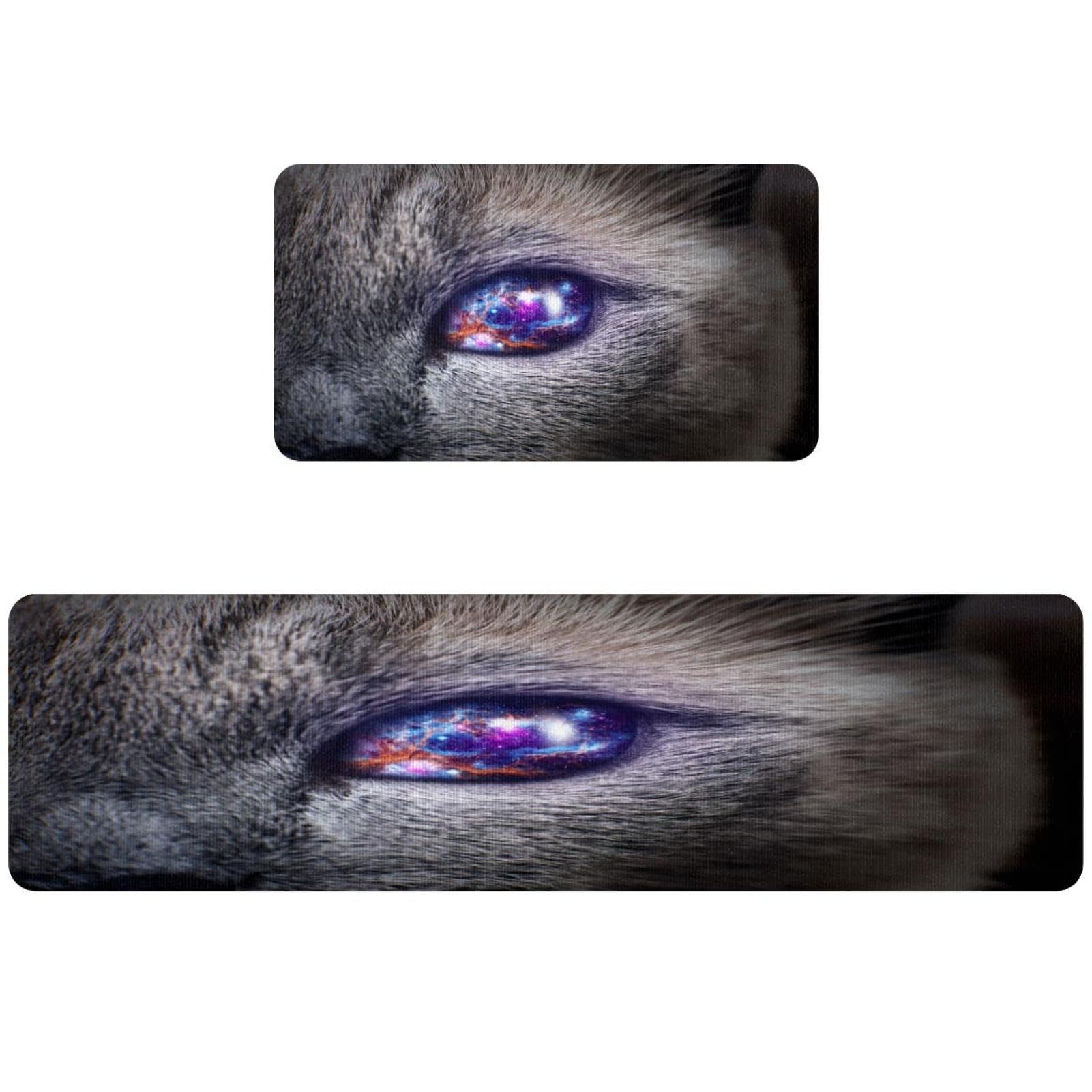 Tapis de cuisine antidérapant lot de 2 lavable absorbant chat