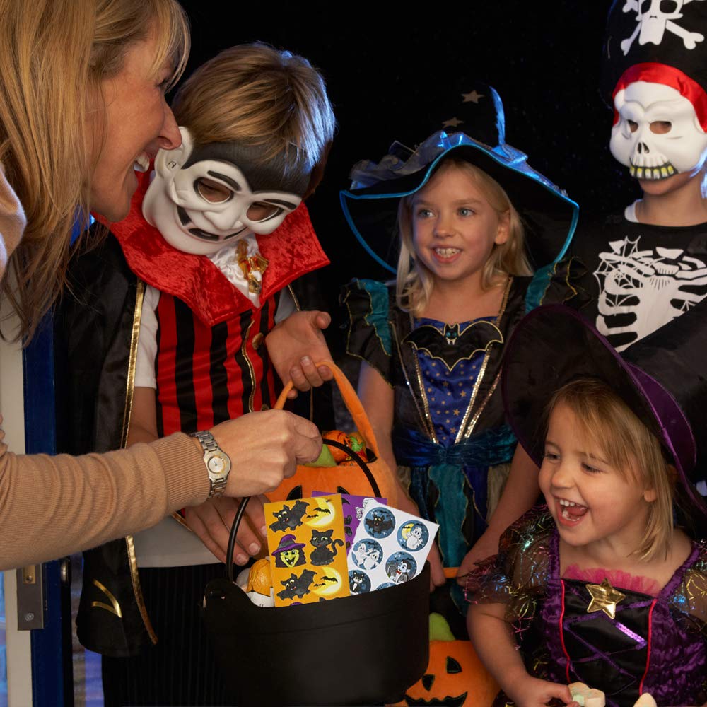 Más de 1000 calcomanías surtidas de Halloween para niños, 100 hojas de calcomanías a granel, fabricadas en Estados Unidos, ideal para recuerdos de fiesta de Halloween, golosinas 4
