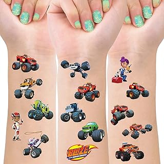 8 Sheets Blaze and The Monster Machines Temporary Tattoos Stickers for Kids, Blaze Toys Party Favors for Blaze and The Monster Machines Birthday Party Decorations Supplies