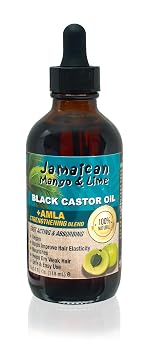 Jamaican Mango & Lime Black Castor Oil Hair & Scalp Oil for Locs, Braids, Twists & Natural Hair Strengthens, Moisturizes & Promotes Hair Growth 4oz Pack of 1, Amla