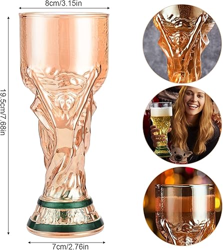Miniatura 2 de ZWMBYN Copas de cerveza de la Copa del Mundo para ver fútbol, 16.9 fl oz, taza de cerveza creativa Hércules, vasos de fútbol, copa de vino de