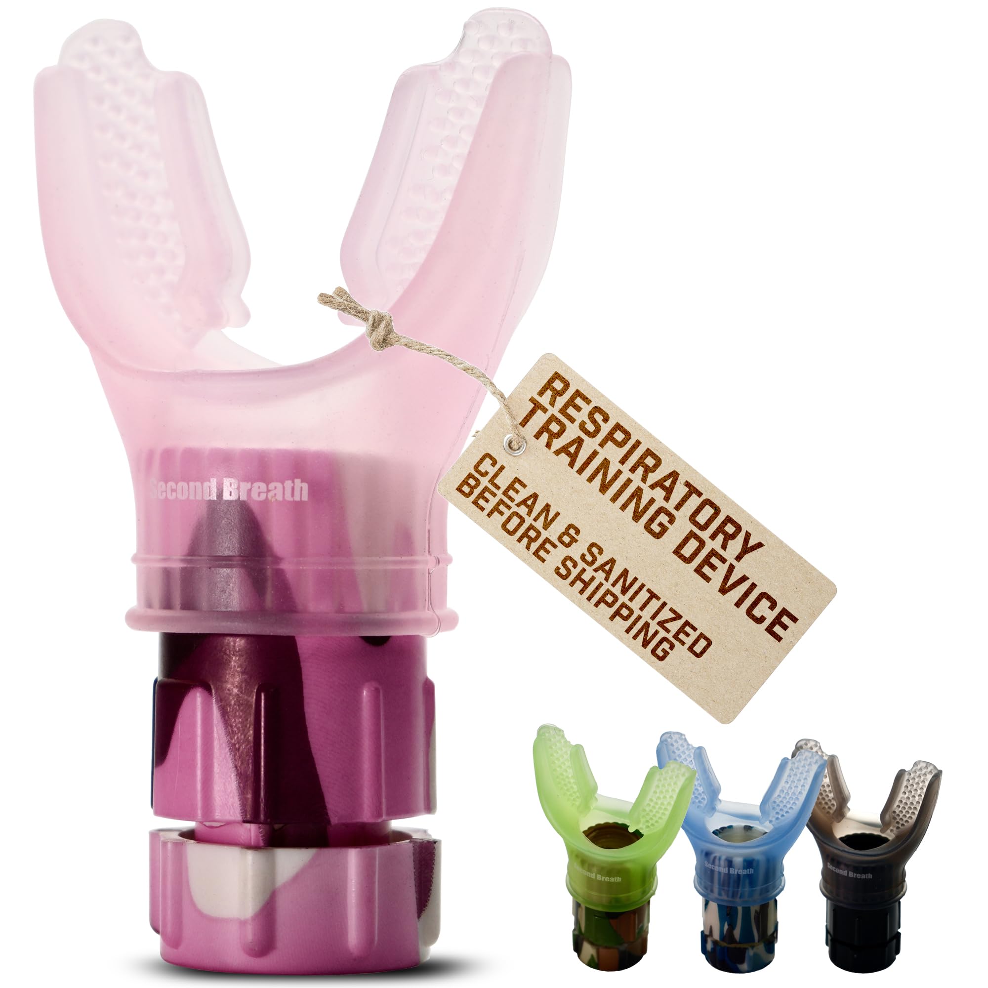 Second Breath Respiratory Trainer Made with High Grade Silicone Premium Lung Exerciser in Four Exotic Colors Breathe Easier