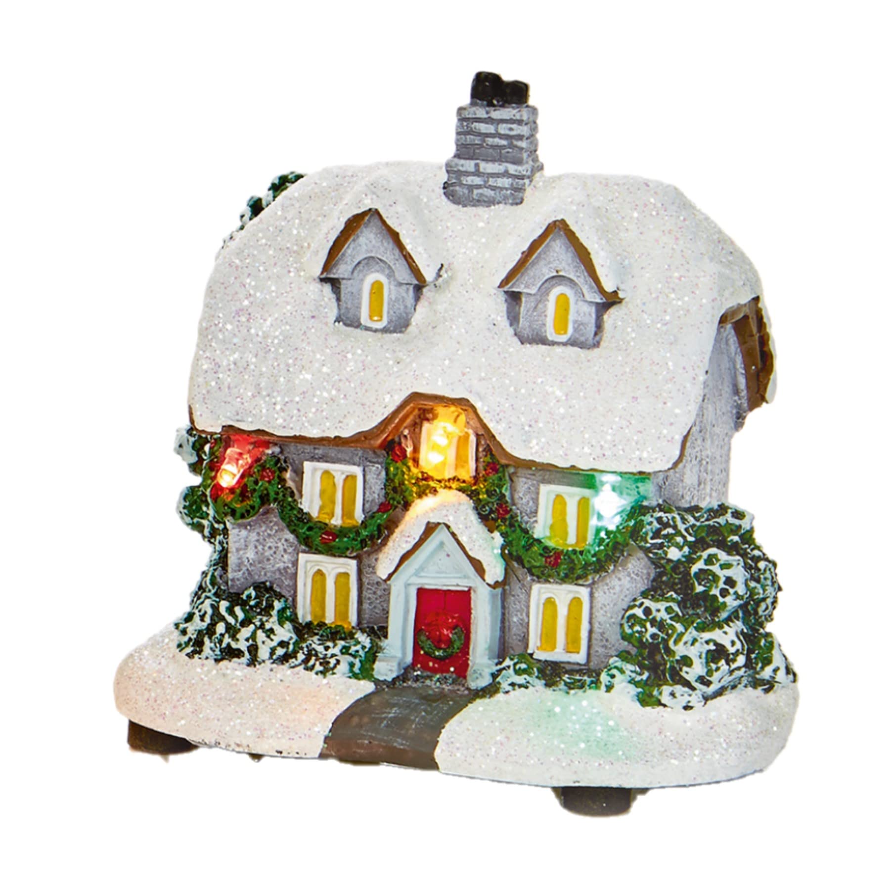 Widdle Gifts Multicolour Christmas Mini Led Village Scene Light Up Decoration - Battery Operated - House A