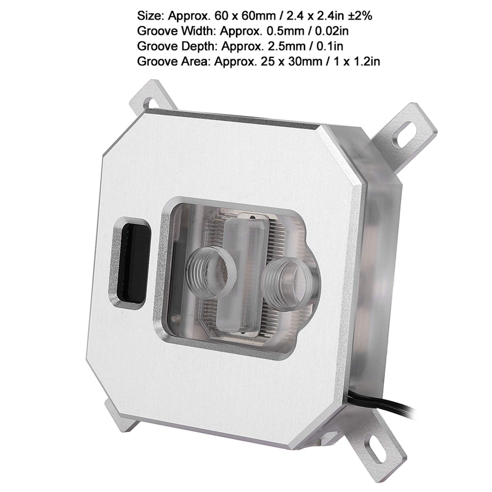 Bloque Enfriador de Agua Accesorio Eficiente para PC con Refrigeración de CPU para, Pantalla LCD RGB para 1150/1151/1155/1156, 1 Bloque Enfriador de Agua 1 Plano Posterior para Jugadores