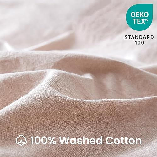 Miniatura 10 de BISELINA  Juego de funda de edredón de lino belga 55% lino 45% algodón con cierre de botón suave y transpirable