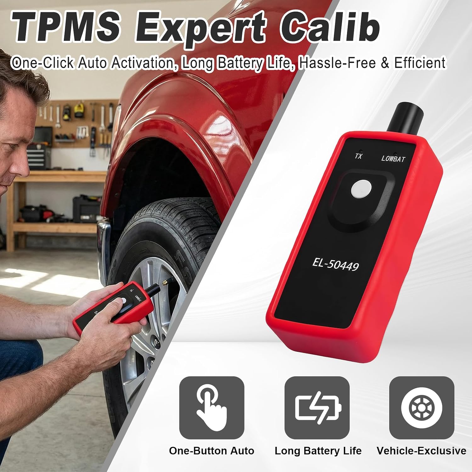 EL-50448 TPMS Relearn & Reset Tool, Universal TPMS Programming Tool for Tire Pressure, Compatible with Ford F150 Focus Mustang & Most Vehicle Series
