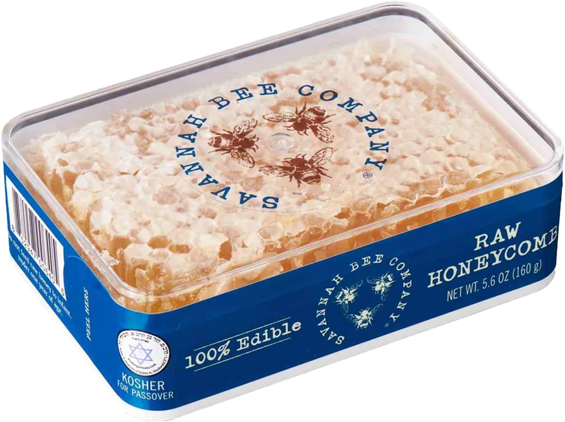 Savannah Bee Company Pure Raw Acacia Honeycomb - All Natural, Edible and Unfiltered Honeycomb - Mini 5.6 Ounce