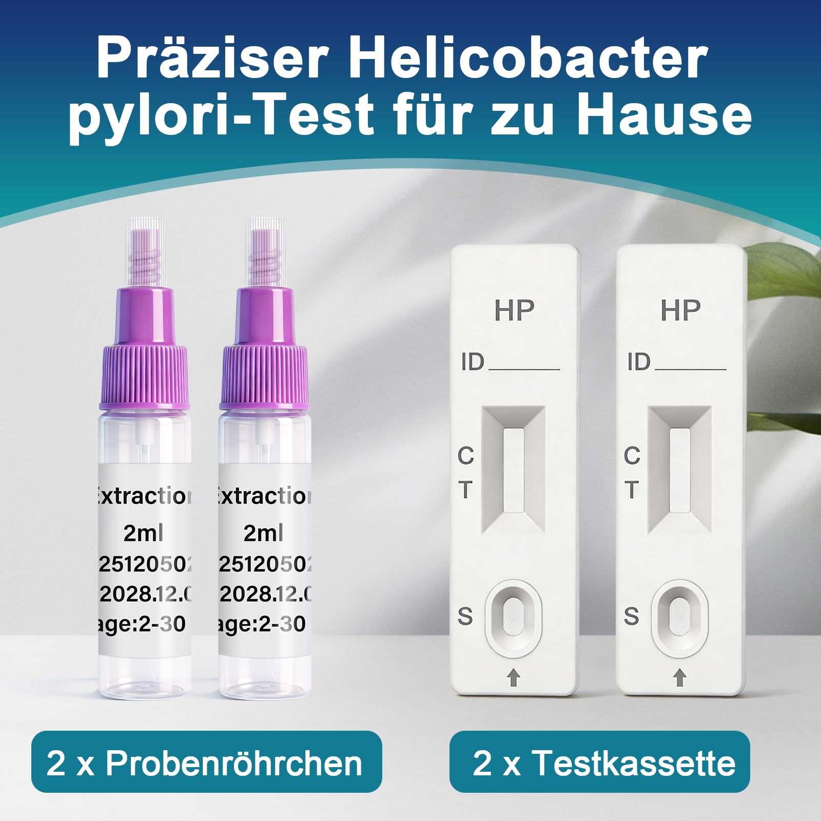 Helicobacter Pylori zestaw do testowania domu – 2-częściowy zestaw szybkiego testu do wykrywania pylori Helicobacter zapewnia dokładne wyniki w ciągu 10-15 minut, łatwy do odczytania i użytkowania