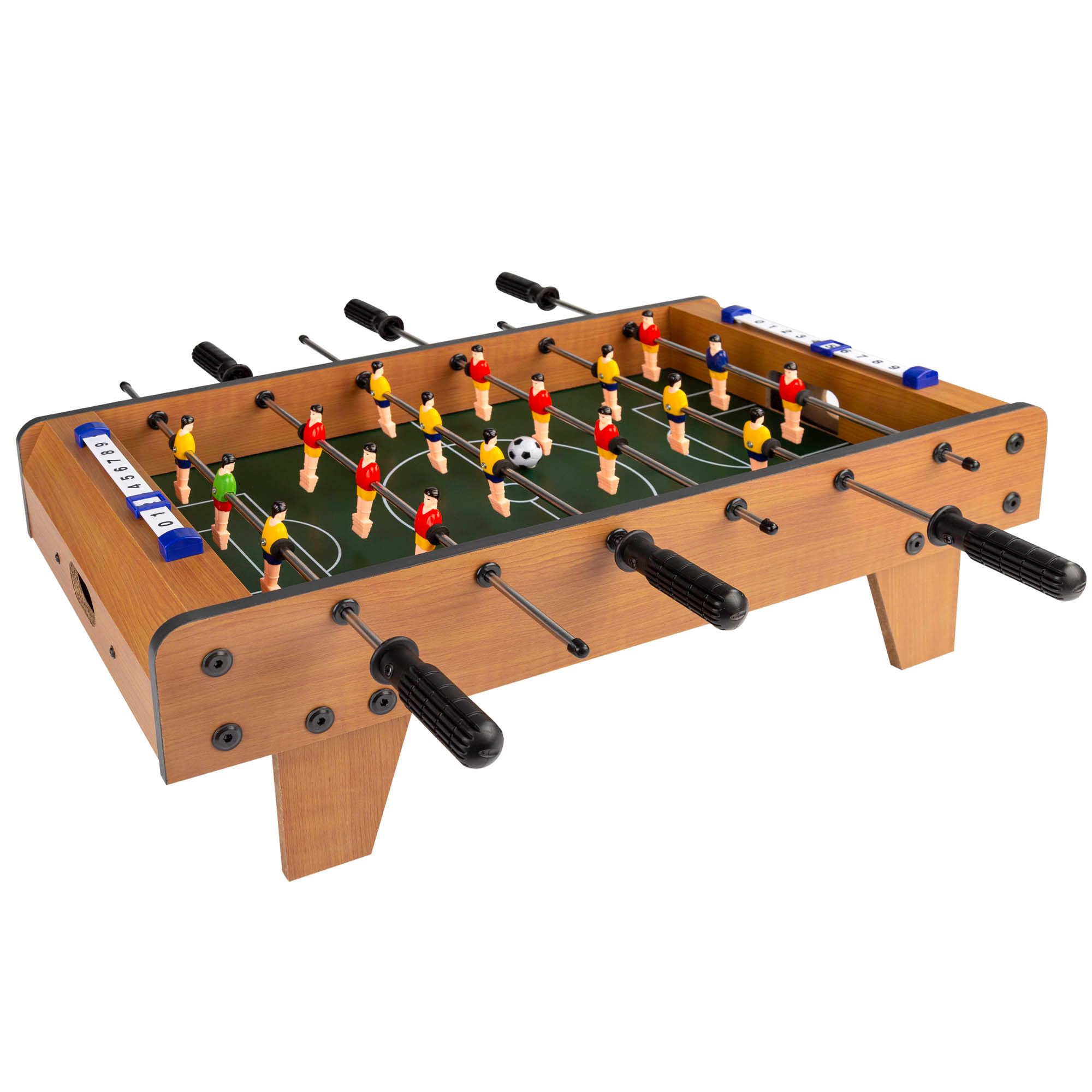COLORBABY CB Games - Futbolín mesa, Cuerpo madera resistente, 18 jugadores, Marcadores manuales, Para jugar 2-​4 personas, 60x30x20 cm, Futbolines para niños, Fútbol niño, Juguetes 6 años (43310)